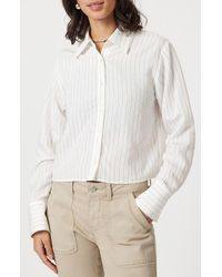 Mavi - Pinstripe Crop Button-Up Shirt - Lyst