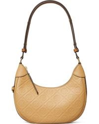 Tory Burch - T-Monogram Embossed Crescent Shoulder Bag - Lyst