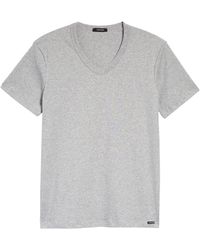 Tom Ford - Cotton Jersey V-neck T-shirt - Lyst