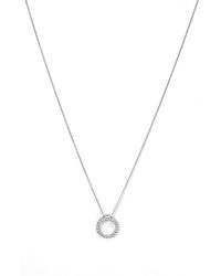 Roberto Coin - 'tiny Treasures' Small Diamond Circle Pendant Necklace - Lyst