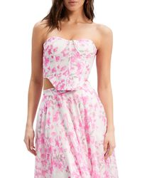 Bardot - Gracious Floral Strapless Corset Top - Lyst