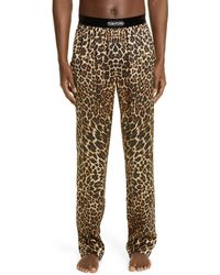 Tom Ford - Leopard Print Stretch Silk Pajama Pants - Lyst
