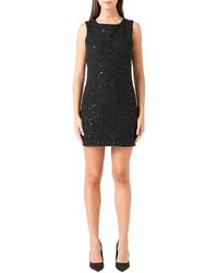 Endless Rose - Sequin Sleeveless Tweed Mini Sheath Dress - Lyst