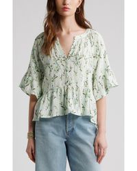 Treasure & Bond - Ruffle Peplum Top - Lyst