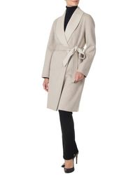 Sofiacashmere - Double Face Wool & Cashmere Wrap Coat - Lyst