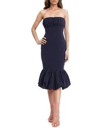 Badgley Mischka - Strapless Bubble Hem Cocktail Dress - Lyst