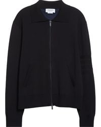 Thom Browne - Double Face Zip Wool Blend Cardigan - Lyst