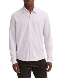 Vince - Cotton Piqué Knit Button-up Shirt - Lyst