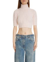 Givenchy - 4g Crop Alpaca & Wool Blend Turtleneck Sweater - Lyst