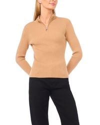 Halogen® - Rib Quarter Zip Sweater - Lyst