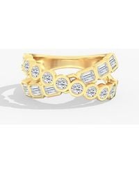 Everlee - Round And Emerald Bezel Crossover Lab Diamond Ring - Lyst