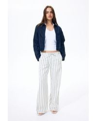 H&M - Denim Drawstring Trousers - Lyst