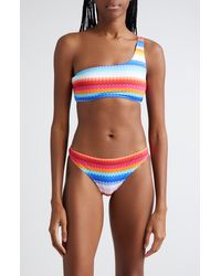 Missoni - Chevron Stripe One-shoulder Two-piece Swimsuit - Lyst