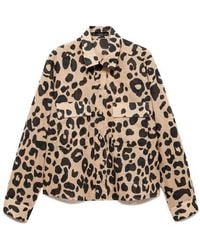 Mango - Animal Print Cotton Button-Up Shirt - Lyst