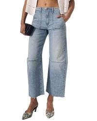 Le Jean - Utility Raw Hem Crop Barrel Jeans - Lyst