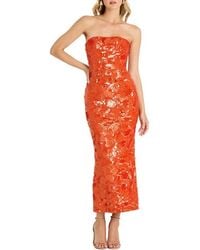 HELSI - Leslie Pattern Sequin Strapless Gown - Lyst
