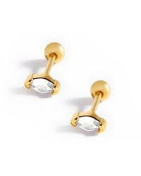 Mint & Lily - Marquis Gemstone Sleeper Stud Earrings - Lyst