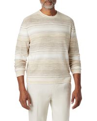 Bugatchi - Stripe Crewneck Cotton Sweater - Lyst