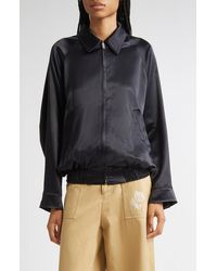 Marni - Embroidered Satin Bomber Jacket - Lyst