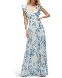 After Six - Ruffle Strap Gown - Lyst