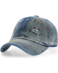 Acne Studios - Carliy Trafalgar Ripped Denim Baseball Cap - Lyst