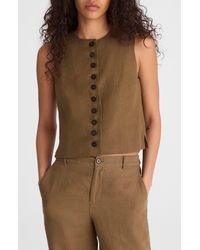 Madewell - Button Front Linen Shell Top - Lyst