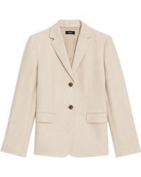 Theory - Slim Fit Single Breasted Linen Blazer - Lyst