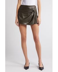Mango - Cairo Twist Front Faux Leather Miniskirt - Lyst