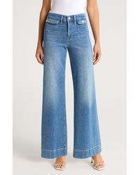 FRAME - Le Slim Palazzo Patch Pocket Wide Leg Jeans - Lyst