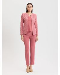 Misook - Tailored Tonal Checkered Knit Jacket - Lyst