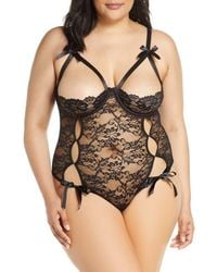 Oh La La Cheri - Zara Underwire Open Cup Open Gusset Lace Teddy - Lyst
