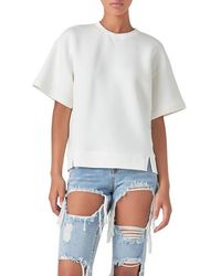 Grey Lab - Scuba Knit Short Sleeve Sweatshirt - Lyst