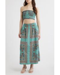 Cleobella - Scarf Print Cotton & Linen Tube Top & Maxi Skirt Set - Lyst