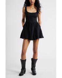 BP. - Corset Fit & Flare Linen Blend Minidress - Lyst