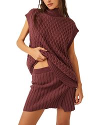 Free People - Rosemary Cotton Blend Sweater & Miniskirt Set - Lyst