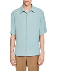 Sandro - New Pleated Short Sleeve Button-up Shirt - Lyst