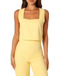 Petal & Pup - Devlin Cotton & Linen Crop Tank Top - Lyst