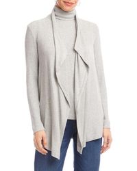 Karen Kane - Rib Draped Open Front Cardigan - Lyst