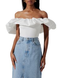 Astr - Cherie Ruffle Off The Shoulder Top - Lyst