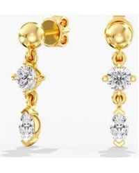 Everlee - Petite Round And Marquise Dangle Lab Diamond Studs - Lyst