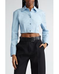 Alexander Wang - Boned Crop Cotton Button-up Shirt - Lyst