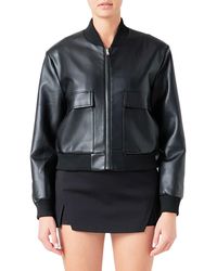 Endless Rose - Faux Leather Bomber Jacket - Lyst