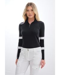 Anatomie - Stacey Sport Striped Zip-Up Top - Lyst