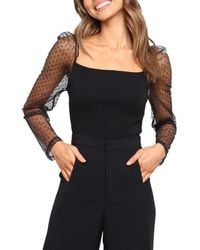 Petal & Pup - Rigala Sheer Swiss Dot Sleeve Top - Lyst