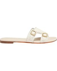 Santoni - Leather Double-Buckle Didi Slide Sandal - Lyst