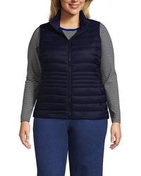 Lands' End - Plus Size Wanderweight Packable Down Vest - Lyst