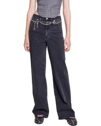 Maje - Pantinie Chain Link Belt Jeans - Lyst