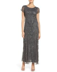 Pisarro Nights - Beaded Mesh Midi Cocktail Dress - Lyst