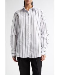 TOTEME - Oversize Stripe Organic Cotton Poplin Button-Up Shirt - Lyst