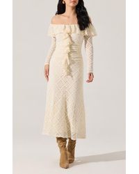 Astr - Dorian Lace Long Sleeve Off The Shoulder Maxi Dress - Lyst